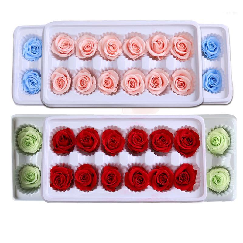 

1 Box High Quality Preserved Flowers Flower Immortal Rose 3CM Diameter Mothers Day Gift Eternal Life Flower Material Gift Box1, 01