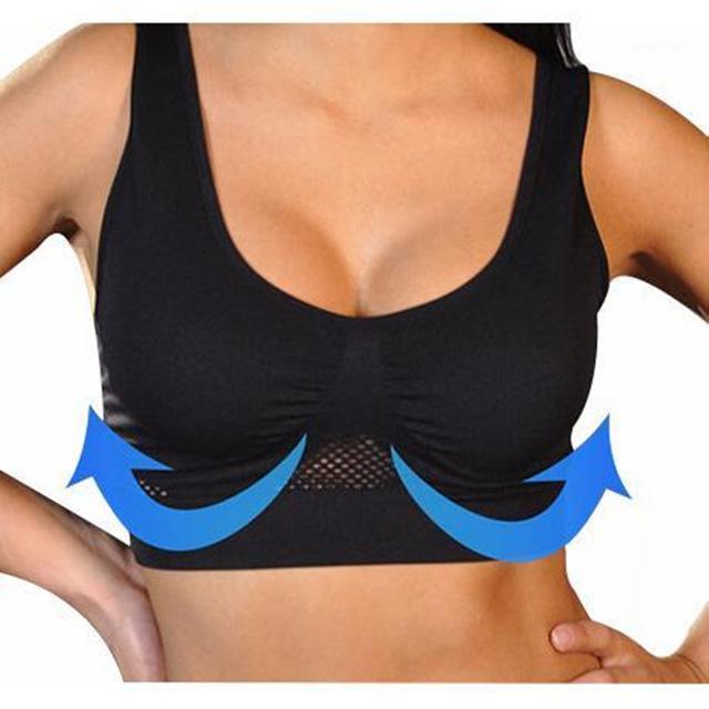 

Air Permeable Cooling Summer Sport Yoga Wireless Bra Gym Fitness Athletic Running Sport Tops Underwear Workout Vest Tank New1, Black