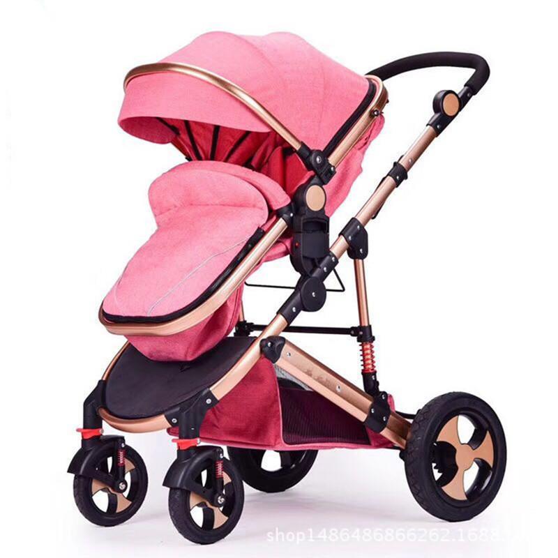 

High View Stroller Light Folding Ultralight Can Sit and Lie Portable Baby Cart Simple Umbrella Car Baby Stroller Carriage