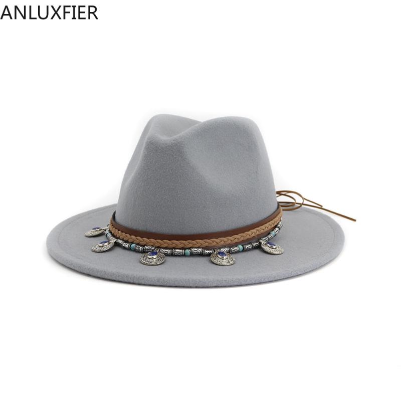 

H7564 Women Classic Woolen Fedoras Hat Simple Fashion Flat Brim Jazz Cap Lady Party Travel Outdoor Casual Wool Felt Hats, Black