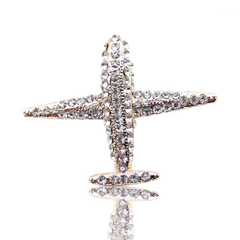

New Fashion Women Plane Brooch Pin Stewardess Logo Pilot Badge Austria Rhinestone Brooches Broches Sign Jewelry Of Flying Sky1