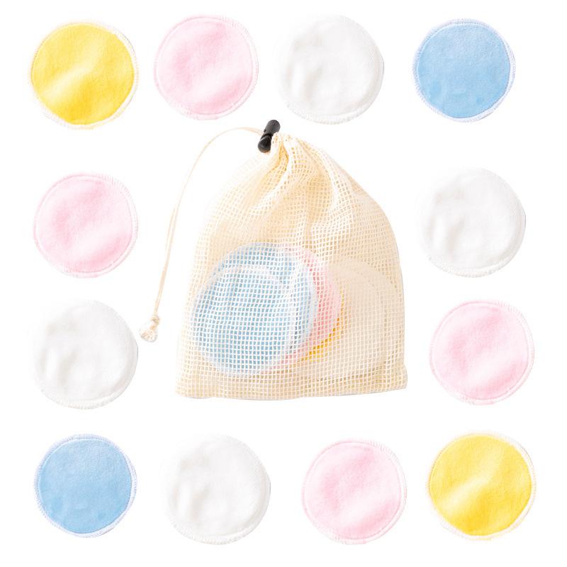 

Reusable Bamboo Cotton Pads Make Up Facial Remover Double Layers Wipe Pads Nail Art Cleaning Washable Laundry Bag
