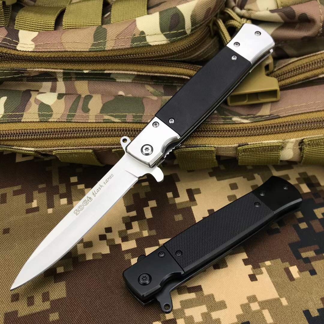 

SOG. KS931A quick opening folding knife blade 440C steel G10+ steel handle classic design suitable for EDC fishing camping survival tool