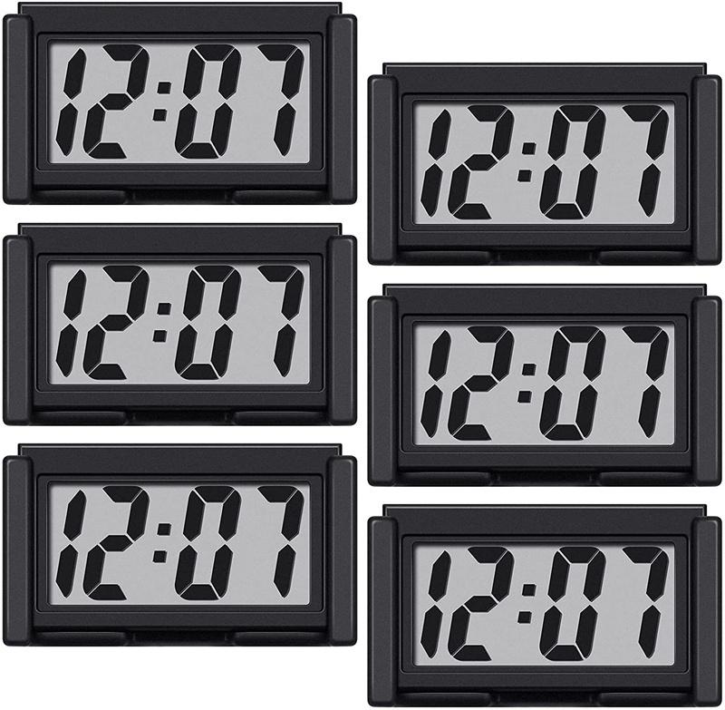 

Wall Clocks 6pcs Mini Car Clock Auto Truck Dashboard Time Convenient Durable Self-Adhesive Bracket Vehicle Electronic Digital For