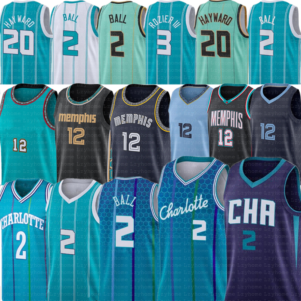 

1 LaMelo Ball 12 Ja Morant Basketball Jerseys Charlottes 3 Terry Rozier III Hornet Memphises City Mark Williams Grizzlie Teal Retro Shirt 2022 2023 City Jersey, Mens