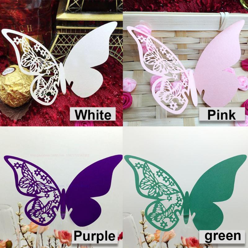 

Butterfly Place Escort Wine Glass Cup Paper Card for Wedding Party Home Decorations Party Bar Decor White Pink Name Cards1