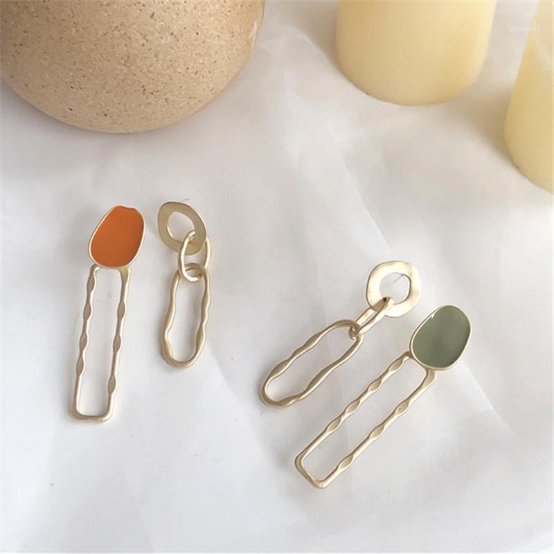 

Stud 2021 Fashion Female Earrings Creative Geometric Simple Aesthetic Asymmetric Metal1