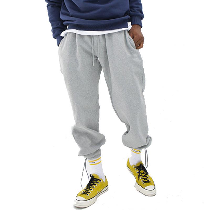 

Jogging Workout Tracksuit Gym Pants Men Cotton Loose Joggers Wide Leg SweatPants Solid Pantalones Running Hombre Sweat Pants, Black