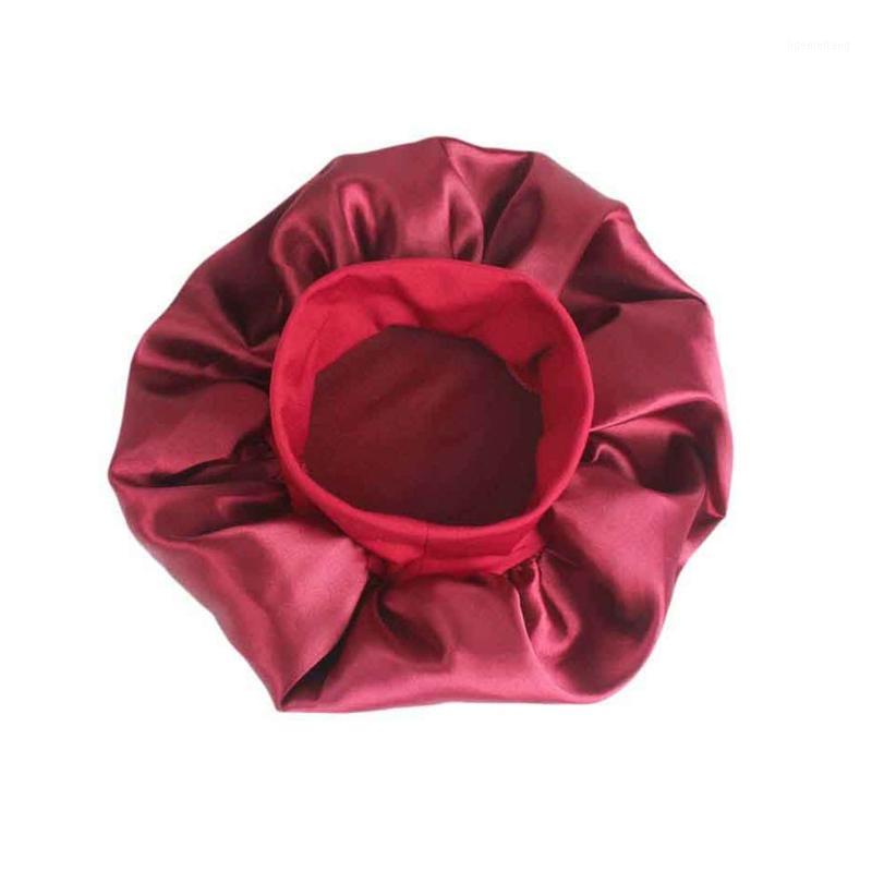 

Women Satin Sleep Cap Full Coverage Soft Night Sleep Hat Cap Chemotherapy1, White