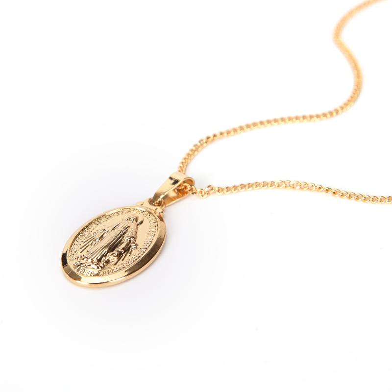 

Virgin Mary Necklace Christmas Gifts Silve Color Women Men Jewelry Cross Pendant Necklaces