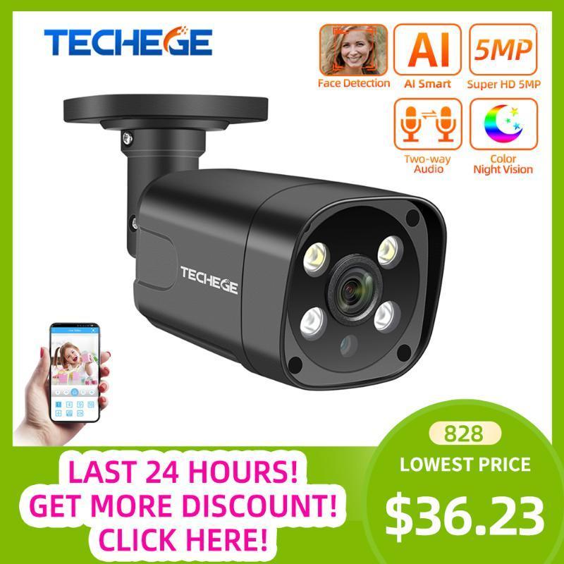 

Techege HD 5MP POE AI IP Camera Face Detection Two-way Audio Outdoor Waterproof CCTV Security For NVR Russia Stock1 Mini Cameras