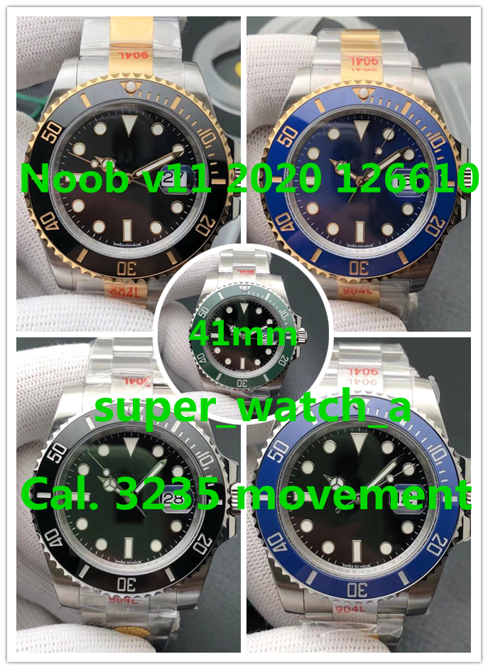 

2020 New top quality Montre de Luxe 126610 41mm 904L steel case original Cal.3235 blue hairspring movement KIF shock absorber mens watches, Box-send from epacket