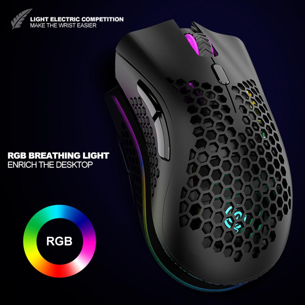 

BM600 2.4GHz Wireless Gaming Mouse 1600DPI USB Rechargeable Honeycomb Office Mice RGB Optical Mouse For Laptop PC