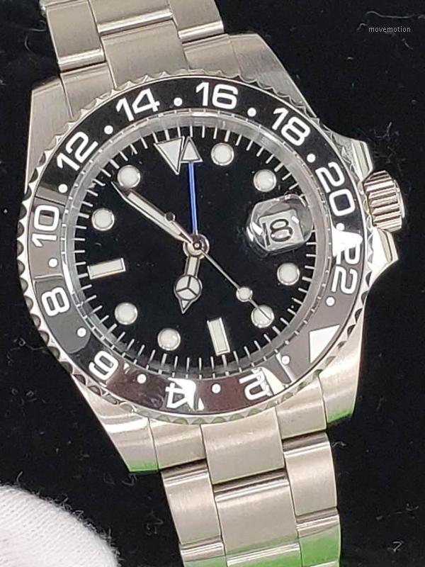 

Sterile Dial Gmt Watches Mens' 2813 Movement Sapphire Glass Ceramic Bezel Luminous Automatic Mechanical Watch Men 691