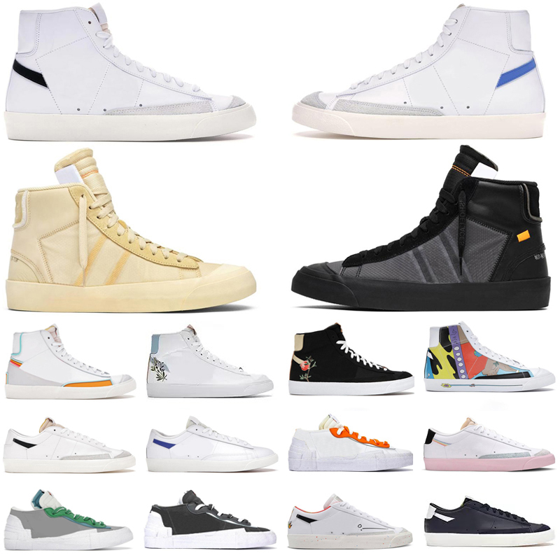

Designer blazer mid 77 vintage high low platform men women casual shoes Black White Multi Color Pink Foam Pacific Blue Kumquat Thermal mens trainers sports sneakers, Pay for box