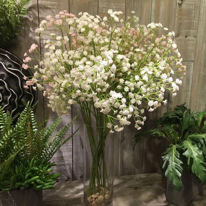

New Year Artificial Fake Baby Breath Gypsophila Silk Flowers Bouquet diy Home Garden Wedding Party Decorations Decor 8/62/65cm, A 8cm