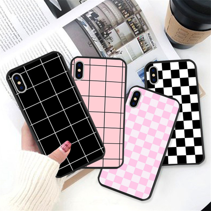 

Checkerboard Plaid Checked Checkered Phone Case For iPhone 12 mini 11 Pro XS MAX XR X 7 8 6 Plus SE 2020 Grid Hard Back Cover Coque