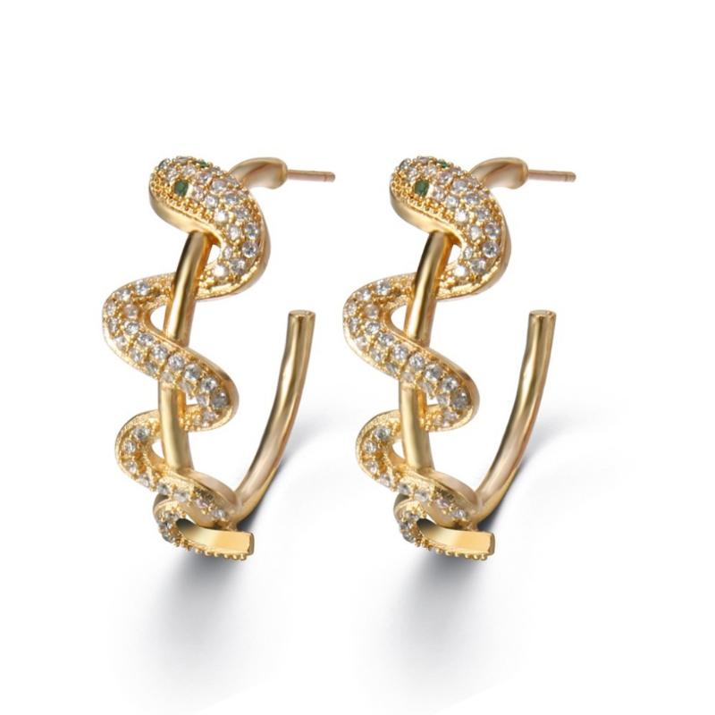

Hoop Earrings for Women Fashion Animal Snake Shaped Gold Earrings Small Hoop Drop Gift Fine Jewelry