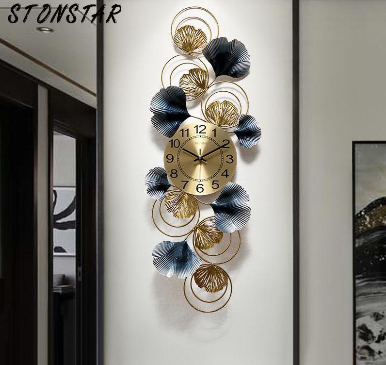 

Big Metal Wall Clock Modern Design Home Iron Frame Wall Watch Retro Iron Clock Home Decal Large 1657403