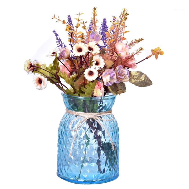 

Modern Simple colorful Glass Vase containers flower vases DIY Container creative Home wedding Decoration J1