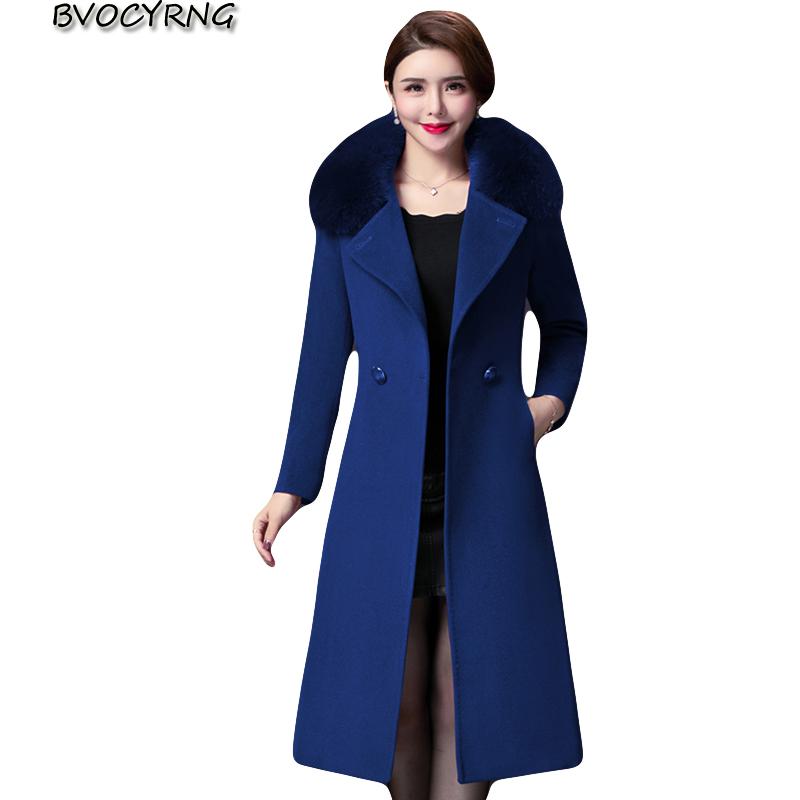 

High Quality Autumn Winter Woolen Coat 2020 New Women Cashmere Coat female Plus size Long Section Of Self-Cultivation Jacket