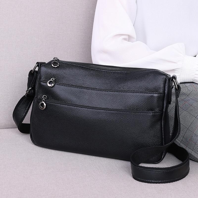 

Genuine Leather Women Bag Ladies Crossbody Bags for Women Luxury Handbags Fashion Shoulder Bag Female Large Tote Purse, Black