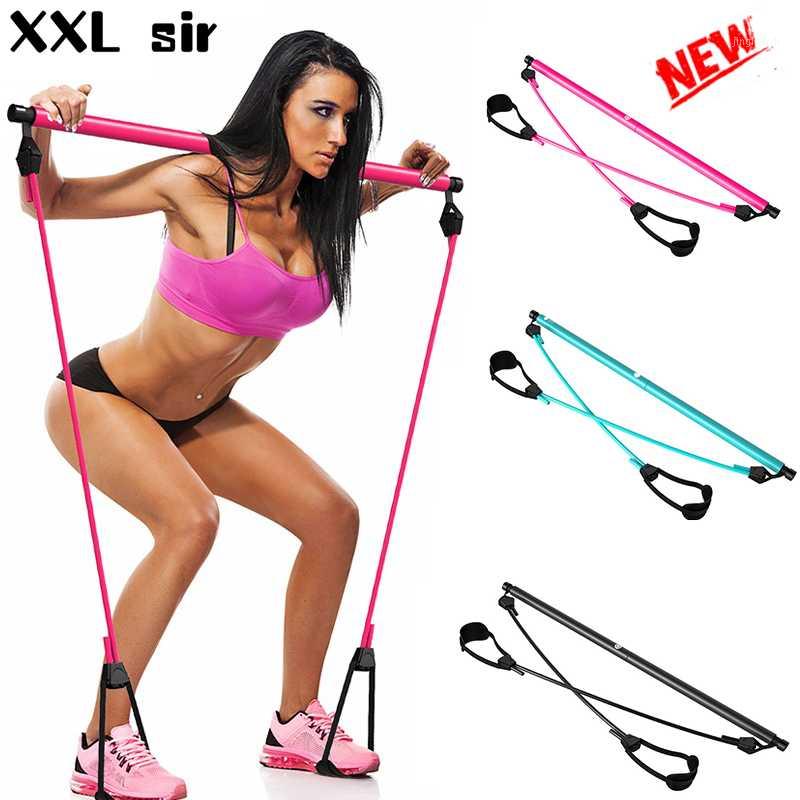 

NEW Adjustable Pilates Bar Kit with Resistance Band Portable Pilate Exercise Stick Toning Bar Fitness Home Yoga Gym Body Workout1