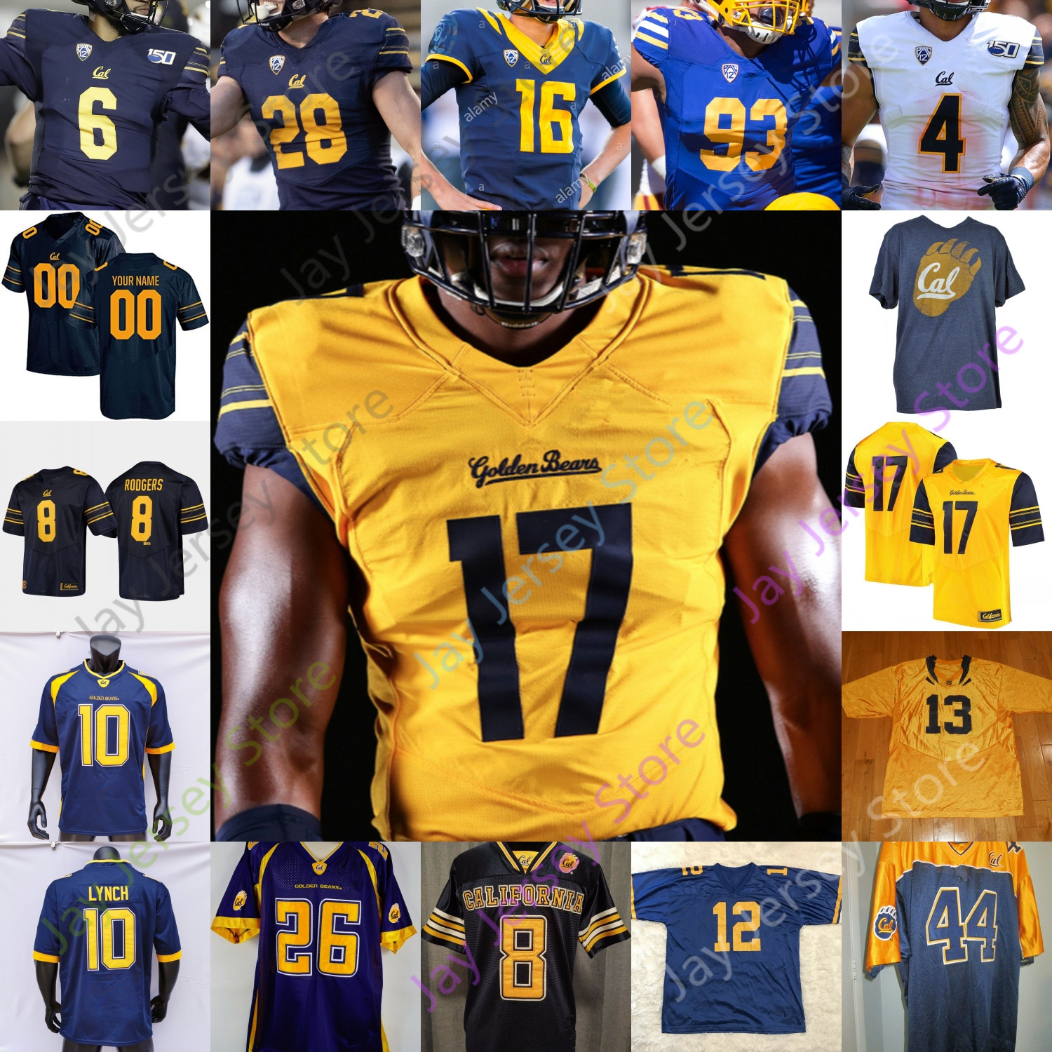 

California Football Jersey NCAA College Aaron Rodgers Marshawn Lynch Chase Garbers Christopher Brown Jr. Desean Jackson Remigio Goode, Navy iv