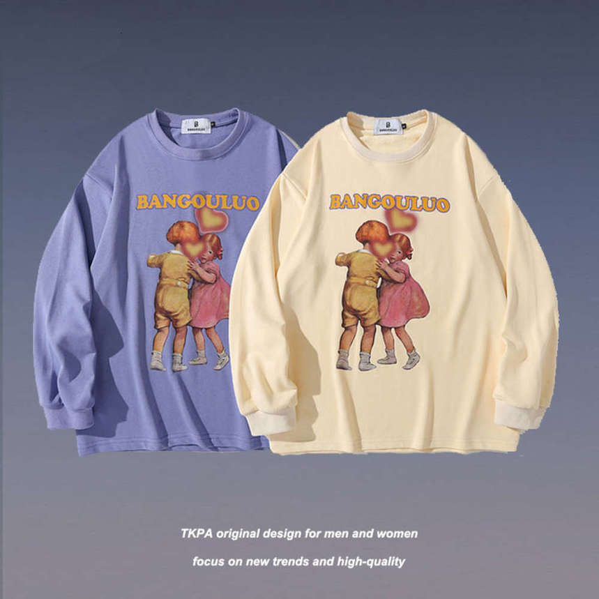 

Tkpa loose long sleeve Hoodies for men in autumn and winter, Black