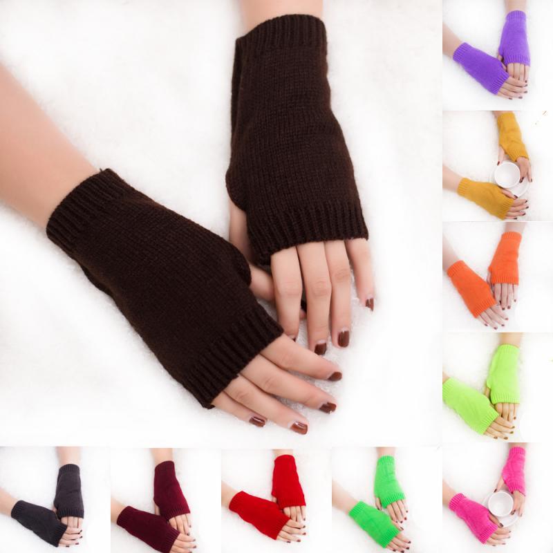 

Five Fingers Gloves Knitted Long Fingerless Mittens Glove Arm Warmer Stretchy Mitten Unisex Crochet Half Finger Short Selling