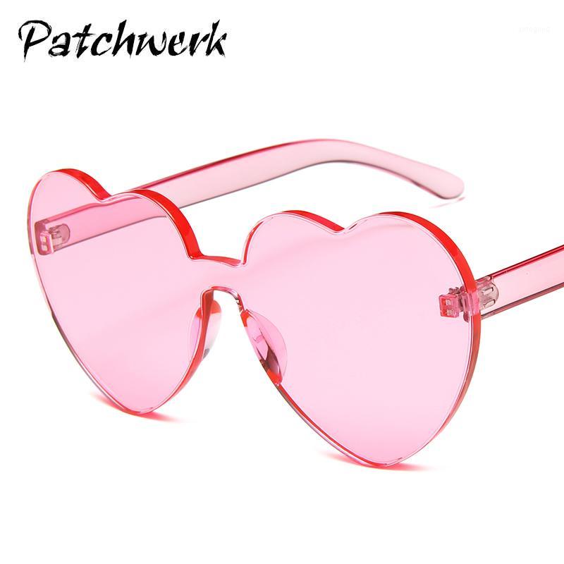 

Sunglasses All-in-one Style Heart Shape Transparent Candy Color Ladies Travel Necessary Sunglasses1