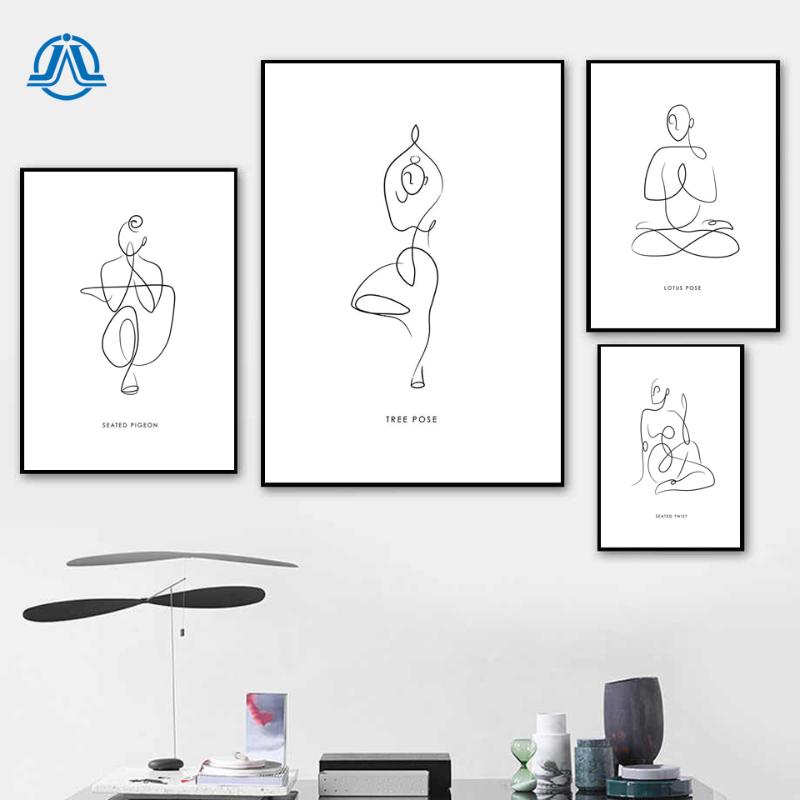 

Minimalism Lady Body Line Drawing Art Canvas Painting Yoga Women Abstract Posters and Prints Modern Home Wall Art Decoration