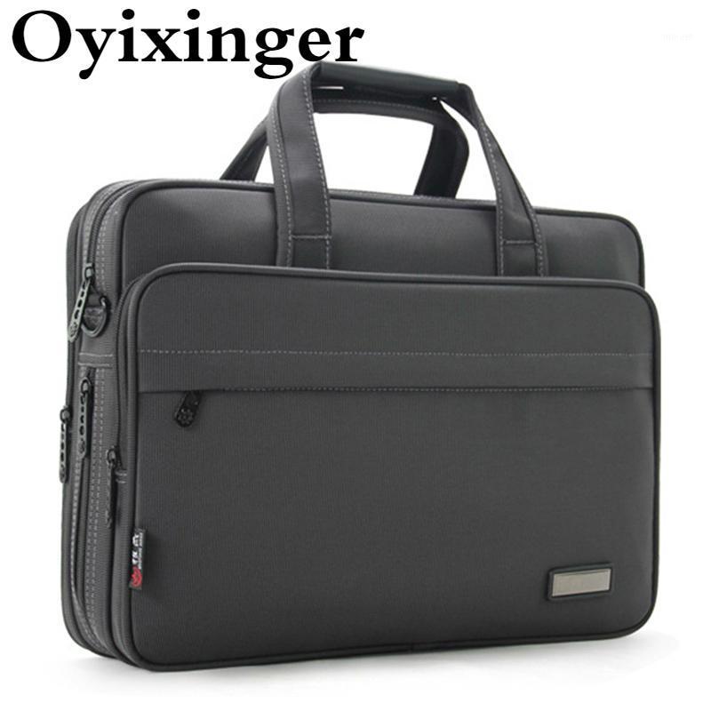 

OYIXINGER Men's Bag Business Briefcase Shoulder Bags For Men Waterproof Nylon Handbag For 15.6 Inch Laptop A4 Document Storage1, Gary