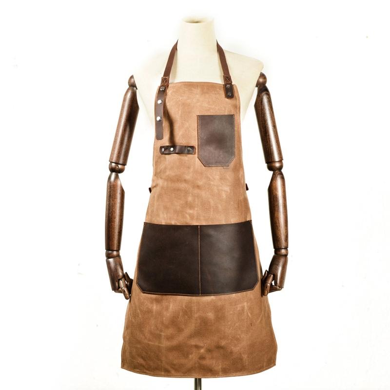 

Work Apron Coffee Shop Retro Apron High-End Restaurant Artisan Overalls X6HD