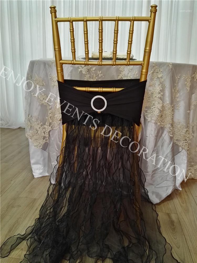 

10pcs YHC#80 fancy organza curly chair dress back polyester banquet wedding wholesale cheap chiavari chair cover1