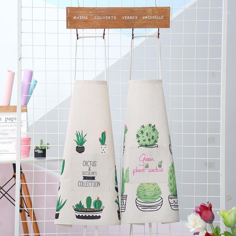 

New cute cactus adults apron for the kitchen cooking aprons for woman unisex Pure cotton Sleeveless bib coffee work Uniform1