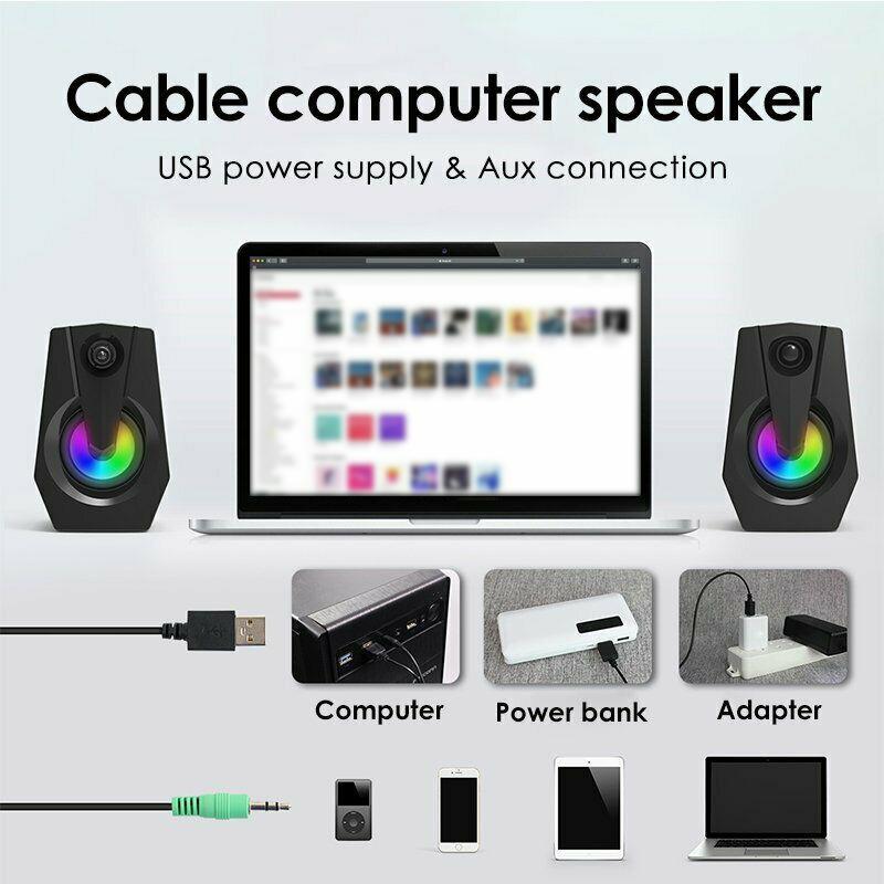 

Mini Speaker Led Wireless Computer Stereo Strong Bass Portable Speaker Arm High Quality Colorful Led Lighting Audio Equipment1