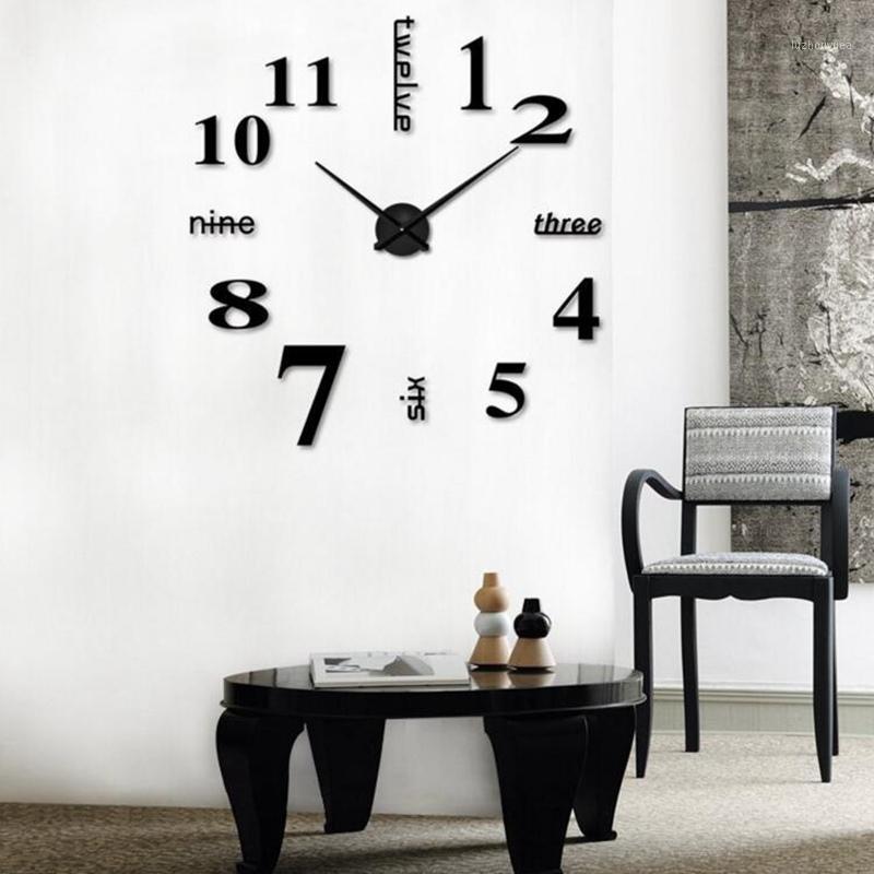 

3D Wall Clock Mirror Wall Stickers Creative DIY Clocks Acrylic Mirror Stickers Home Decoration Living Room Quartz Needle1
