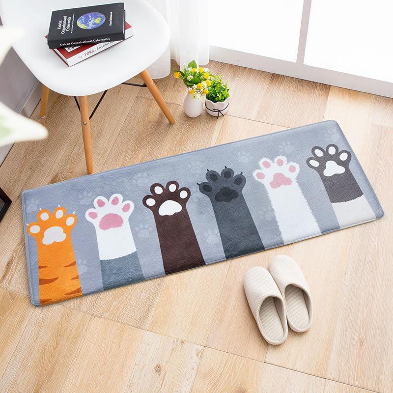 

Cute cartoon door mat green cat palm household bathroom skid pad bathroom carpet bedroom water suction pad