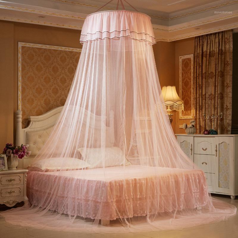 

Romantic Hung Dome Mosquito Nets For Summer, Home Textile Bedding Polyester Mesh, Round Lace Insect Bed Canopy Netting Curtain1