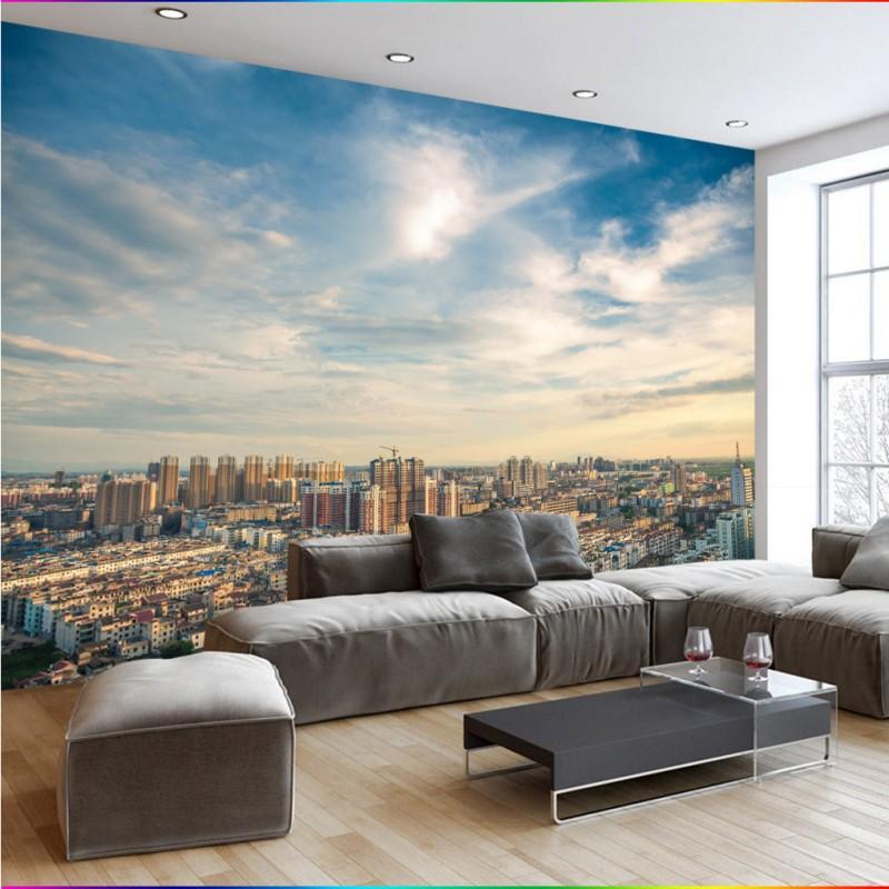 

Dropship Photo Wallpaper 3D Stereo Modern Urban Architecture High Rise Mural TV Wall Living Room Bedroom Custom Wallpaper, As pic