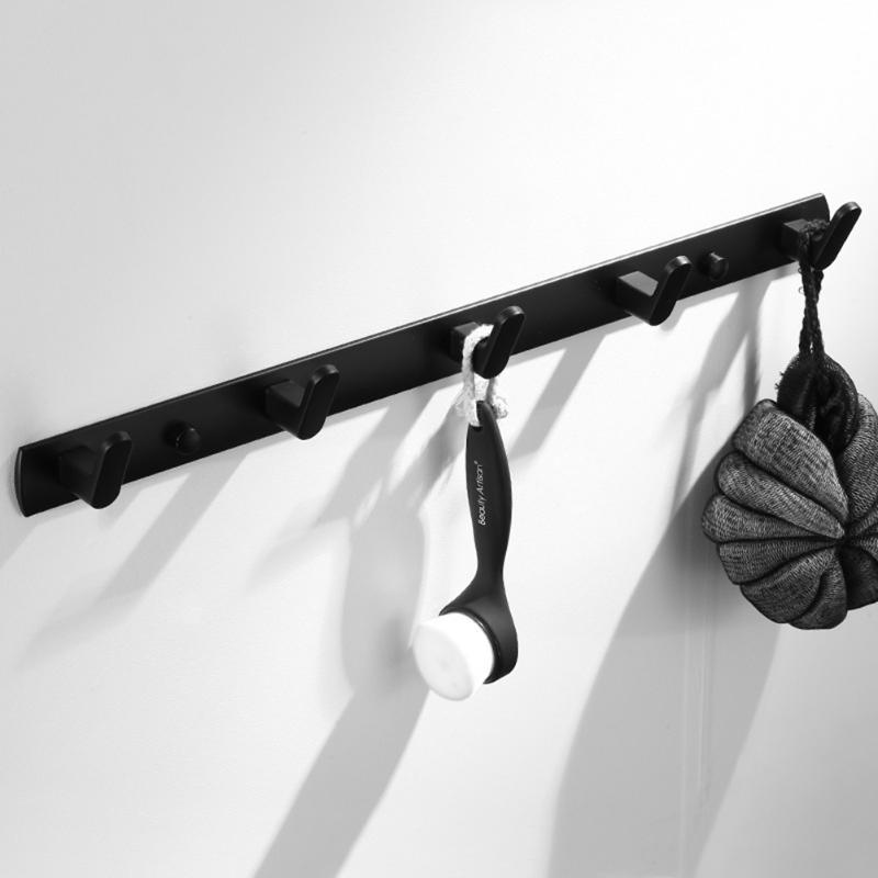 

Adhesive Aluminum alloy Towel Hooks Family Robe Hanging Hooks Hats Bag Family Robe Hats Bag Key Adhesive Wall Hanger