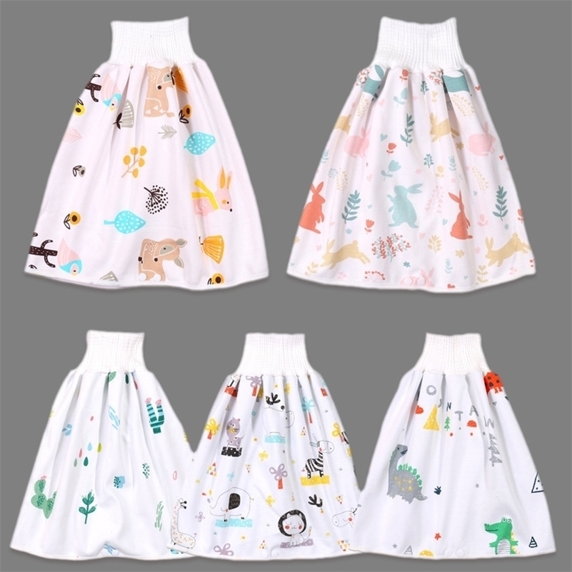 

Baby Diaper Skirt Waterproof Cotton Training Pants Cloth Colorful Animal Dinosaur Print Diaper Skirt Sleeping Bed Pad 201117, 08 cat
