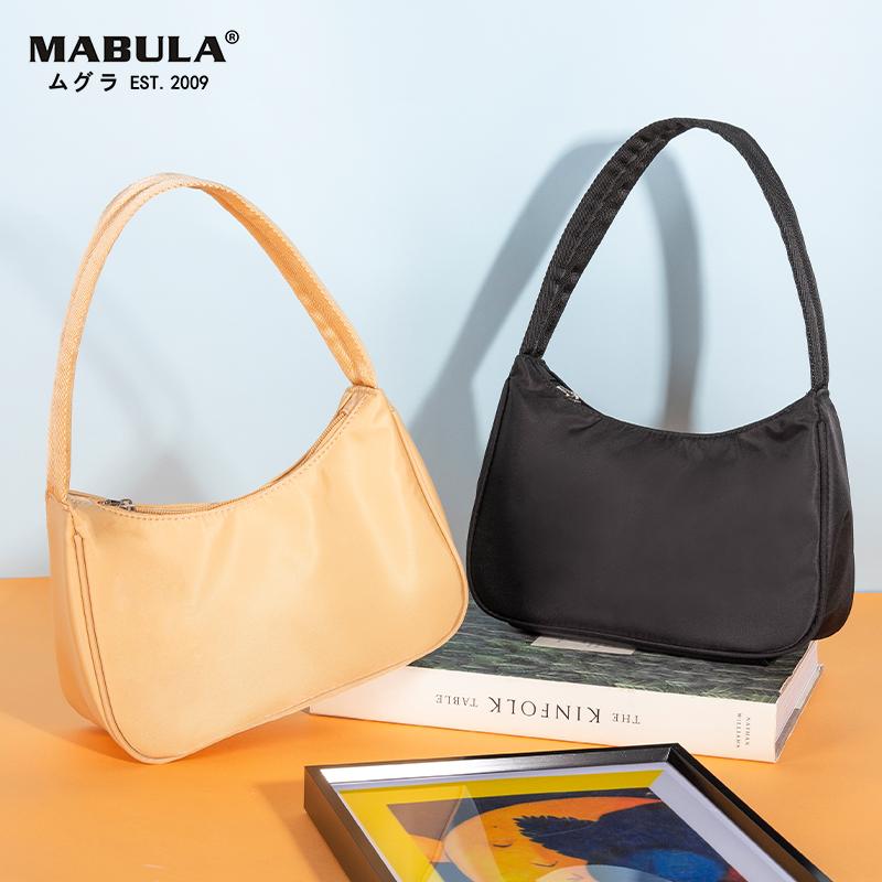 

Lightweight Simple Desgin Underarm Bag Classic Black Clutch Shoulder Bags Waterproof Nylon Handbag and Purse, Sz0041b