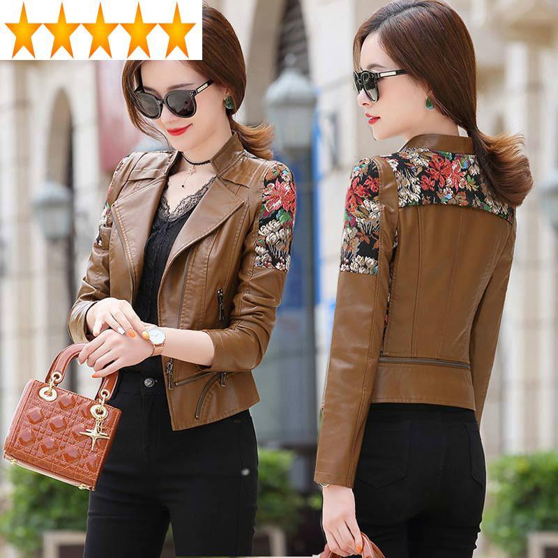 

Coat Faux Women Short Black Leather Jacket Fashion 2021 Spring Autumn Abrigo Mujer QQ005 Pph460