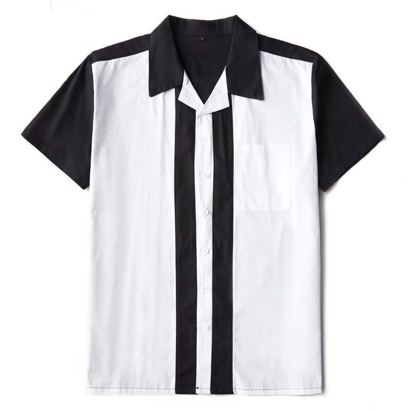 

Punk Streetwear Shirt For Coolest Men New Style Solid Color Shirt Men Casual Short Sleeve Beach Tops Loose Casual Blouse camisas
