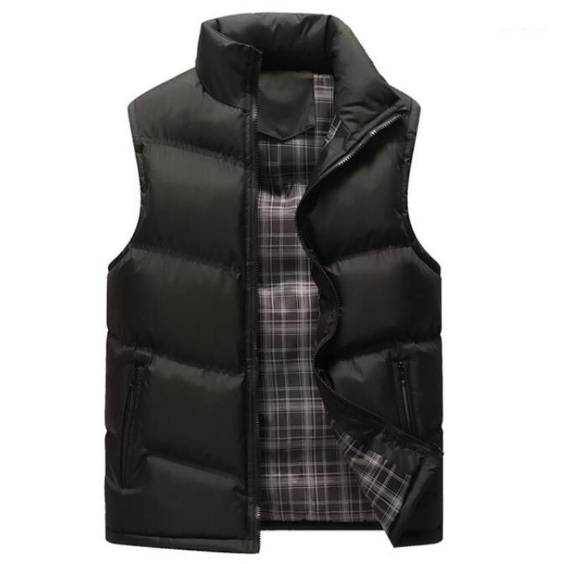 

Vest Men Sleeveless Jacket Thicken Cotton Warm Vests Gilet Male Stand Collar Casual Windbreaker Autumn Winter Waistcoat 5XL1, Khaki