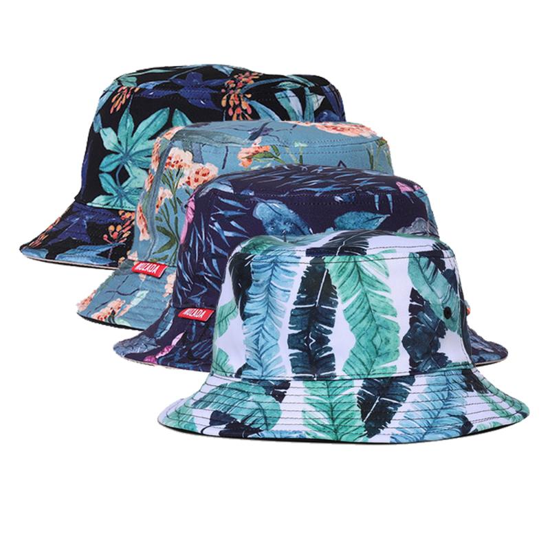 

Fashion Bucket Hats For Women Female Cap Cotton Print Floral Of Various Style Both Two Sides Casual Hat