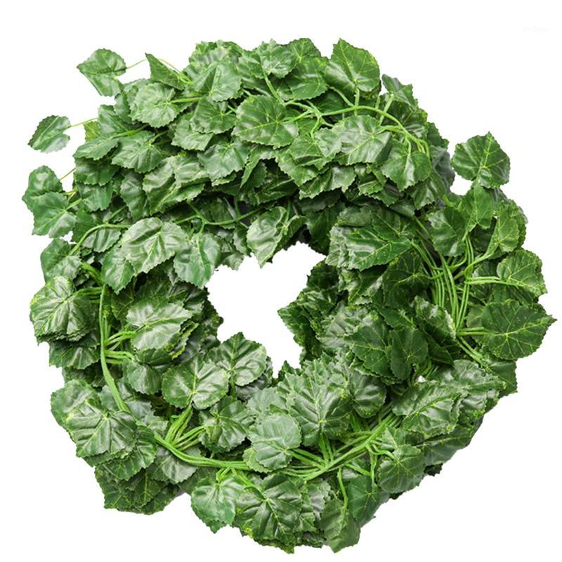 

BEAU-24 Pcs Artificial Ivy Leaf Garland Fake Plant Ivy Vine Hanging for Wedding Party Garden Wall Decoration Grape Leaves1, Green