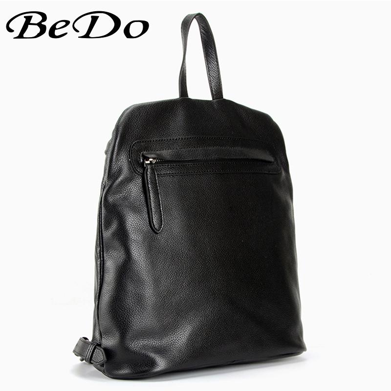 

BeDo Women New Real Leather Shoulder Backpack Ladies Genuine Leather Backpacks Fashion Brand Backpacks For Teenagers, Black
